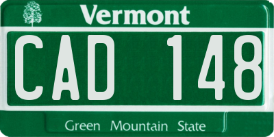 VT license plate CAD148