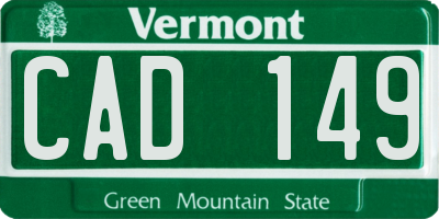 VT license plate CAD149