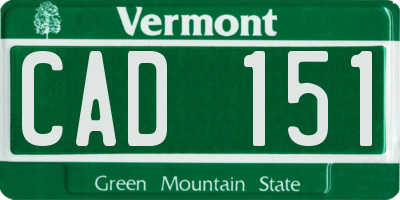 VT license plate CAD151