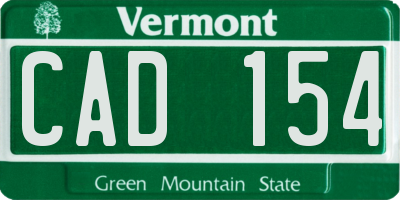 VT license plate CAD154