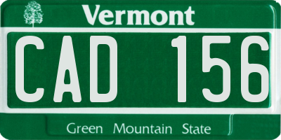VT license plate CAD156