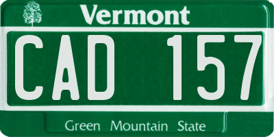 VT license plate CAD157