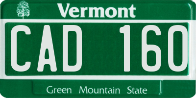 VT license plate CAD160
