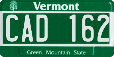 VT license plate CAD162