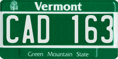 VT license plate CAD163