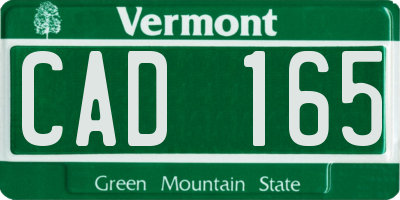 VT license plate CAD165
