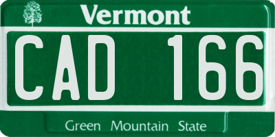 VT license plate CAD166