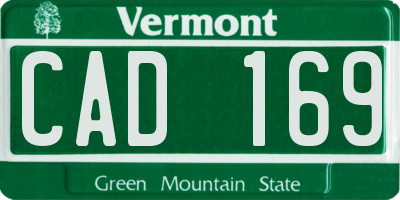 VT license plate CAD169