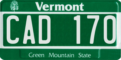 VT license plate CAD170