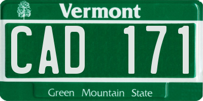 VT license plate CAD171