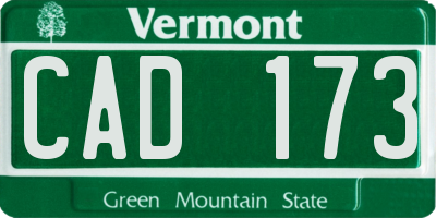 VT license plate CAD173