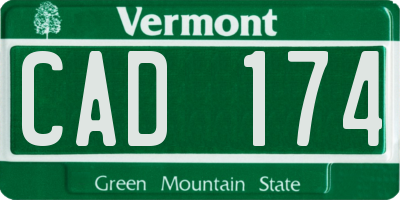 VT license plate CAD174