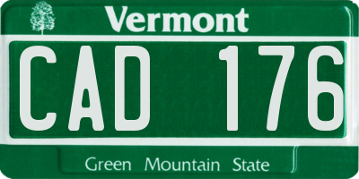 VT license plate CAD176