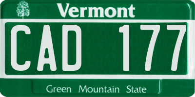 VT license plate CAD177