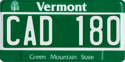 VT license plate CAD180