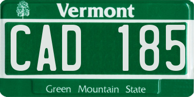 VT license plate CAD185