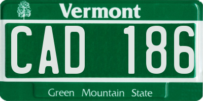 VT license plate CAD186