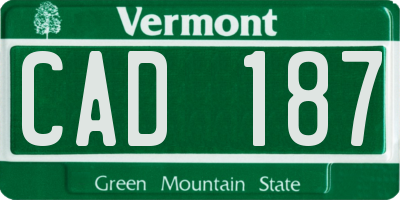VT license plate CAD187