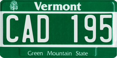 VT license plate CAD195