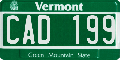 VT license plate CAD199