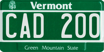 VT license plate CAD200