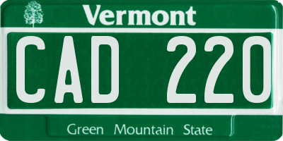 VT license plate CAD220