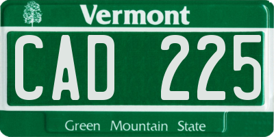 VT license plate CAD225