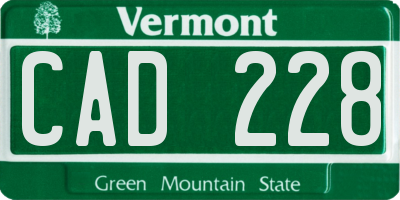 VT license plate CAD228