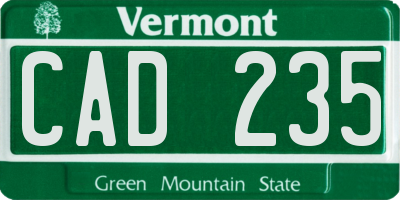 VT license plate CAD235