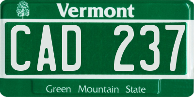 VT license plate CAD237
