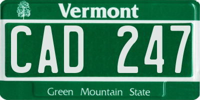 VT license plate CAD247
