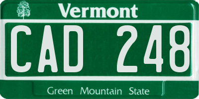 VT license plate CAD248