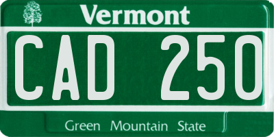 VT license plate CAD250