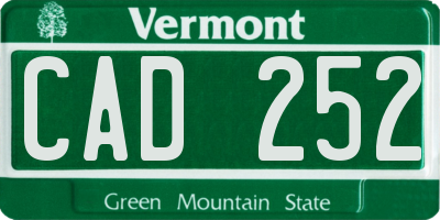 VT license plate CAD252