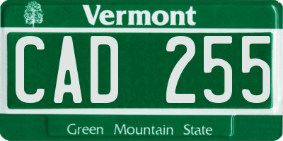 VT license plate CAD255