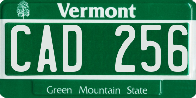 VT license plate CAD256