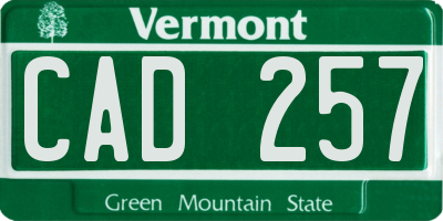 VT license plate CAD257