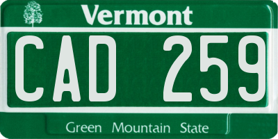 VT license plate CAD259