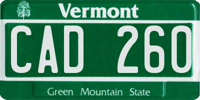 VT license plate CAD260