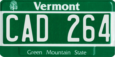 VT license plate CAD264