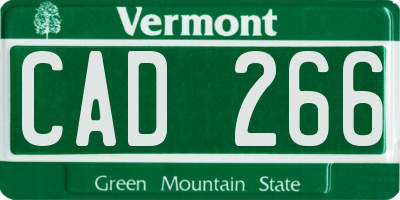 VT license plate CAD266