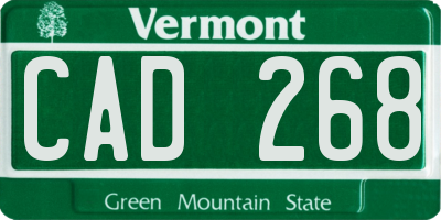 VT license plate CAD268