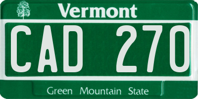VT license plate CAD270