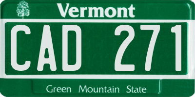 VT license plate CAD271