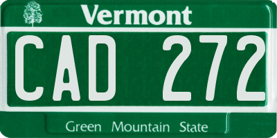VT license plate CAD272
