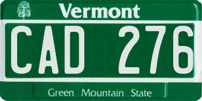 VT license plate CAD276