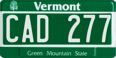 VT license plate CAD277