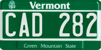 VT license plate CAD282