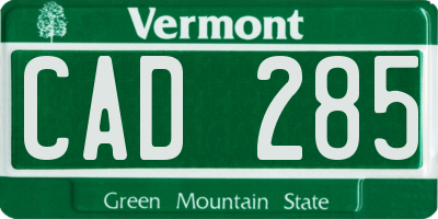 VT license plate CAD285