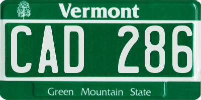 VT license plate CAD286